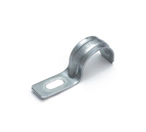 Скоба металлическая однолапковая усиленная противопожарная СМОУ d19-20 мм  (100шт/1200шт уп/кор)  PR13.02401  Промрукав