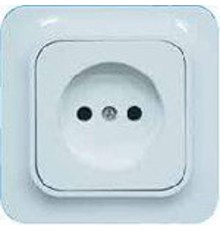 Розетка эльба с з/к белая  Э1-02-20  Рувинил