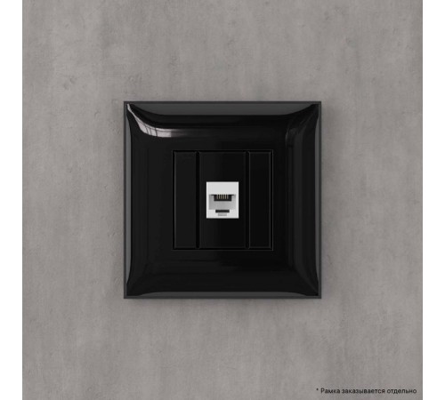 Телефонная розетка RJ-12 без шторки в стену одинарная, "Avanti", "Черный квадрат"  4402613  DKC