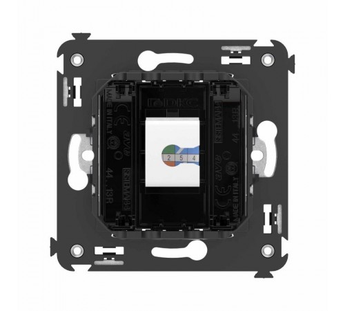 Телефонная розетка RJ-12 без шторки в стену одинарная, "Avanti", "Черный квадрат"  4402613  DKC