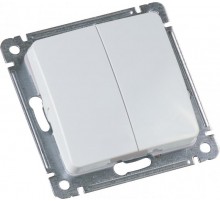 ВС10-4621-01 Выключатель скрытой установки, двухклавишный, двухполюсной, цвет сл. кость  ВС10-4621-01  HEGEL