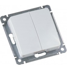 ВС10-4621 Выключатель скрытой установки, двухклавишный, двухполюсной, цвет белый  ВС10-4621  HEGEL