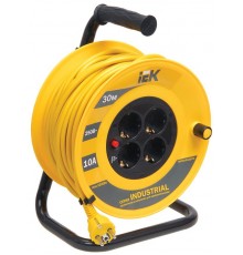 Удлинитель на катушке УК30 с т/з 4 места 2Р+PЕ/30м 3х1,0 мм2 "Industrial"  WKP14-10-04-30  IEK