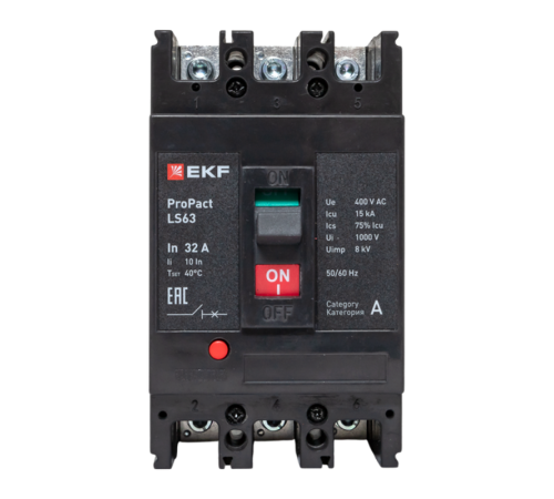 Выключатель автоматический LS63 15кА 3P 32А ProPact  mccb-63-15-3-32-ls  EKF