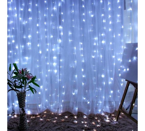 Гирлянда световая  Дождь/Занавес 3*2 м, ЕNIGW - 320W  , 320  диодов, холодный белый, 8 режимов, 220V, IP20  Б0051874  ЭРА