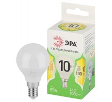Лампа светодиодная  GREEN LINE LED P45-10W-830-E14 GL E14 10 Вт шар теплый свет  Б0067065  ЭРА