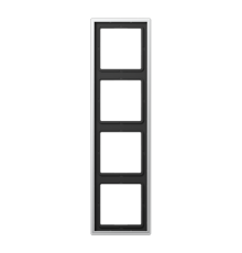 Рамка для вертикальной и горизонтальной установки, 4 поста; металл; алюминий; Aluminium  AL2984  Jung