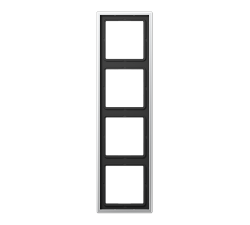 Рамка для вертикальной и горизонтальной установки, 4 поста; металл; алюминий; Aluminium  AL2984  Jung