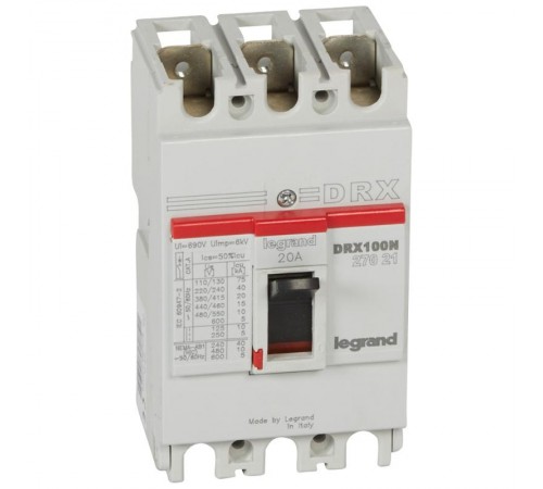 DRX125 термомагнитный 20A 3П 20KA  027021  Legrand