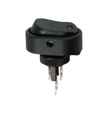 Выключатель клавишный 12V 20А (3с) ON-OFF черный ОВАЛ с синей LED подсветкой  36-2671  REXANT