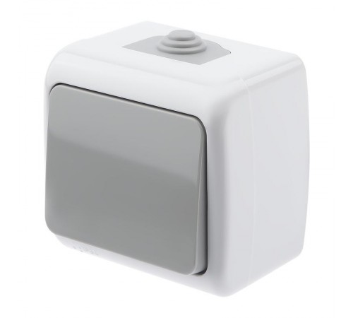 5-101-03 Выключатель, 10А-250В, IP54, ОУ, Atlantic, серый  Б0050940  Intro