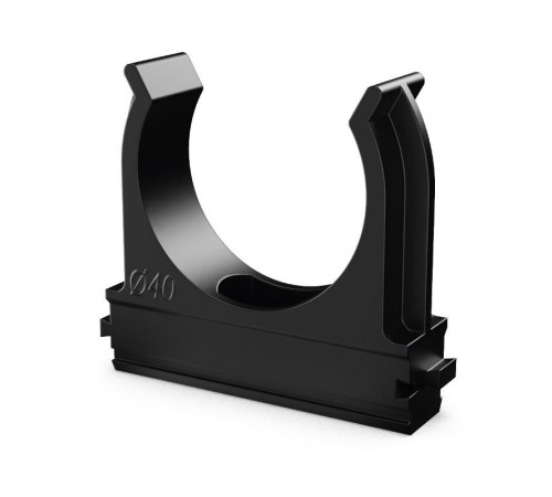 Крепёж-клипса для труб Полистирол черная д40 (15шт/300шт уп/кор)  PR.02740ч  Промрукав