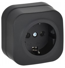 GLORY Розетка с з/к без з/ш о/у 16А РС20-3-ХЧм черный матовый  ERH11-K02M-16  IEK