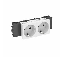 Розетка двойная 0° Modul45connect с з/к, 250 В, 16A (белый) (STD-D0C RW2)  6120362  OBO Bettermann