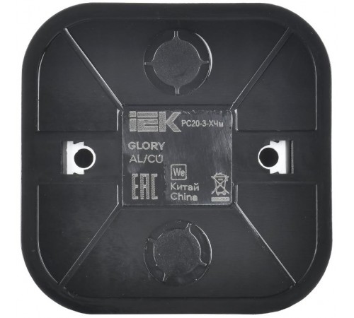 GLORY Розетка с з/к без з/ш о/у 16А РС20-3-ХЧм черный матовый  ERH11-K02M-16  IEK