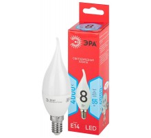 Лампа светодиодная LED BXS-8W-840-E14 R (диод, свеча на ветру, 8Вт, нейтр, E14)  Б0051848  ЭРА