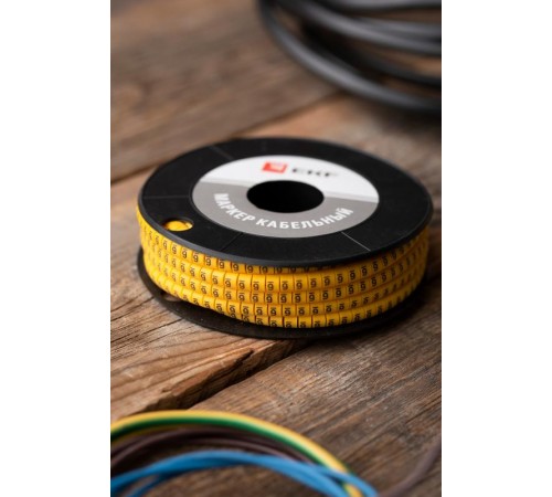 Маркер-кабельный 2,5кв.мм "6" (1000шт.) (ЕС-1) EKF PROxima  plc-KM-2.5-6  EKF