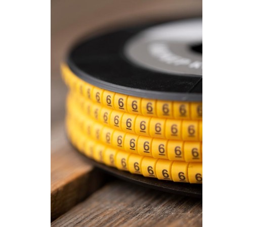 Маркер-кабельный 2,5кв.мм "6" (1000шт.) (ЕС-1) EKF PROxima  plc-KM-2.5-6  EKF