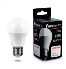 Лампа светодиодная .PRO LB-1015 Шар E27 15W 6400K OSRAM LED  38037  Feron