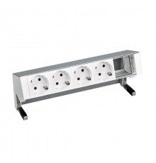 Simon S400 Настольный розеточный блок, 4х2P+E, 1 пустой модуль, алюминий, Simon 400  42504000-133  Simon