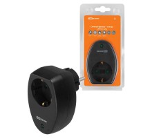 Сетевой фильтр 1 гнездо 2П+З с з/ш 16А 250В черный  SQ1806-0186  TDM