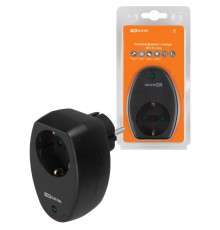 Сетевой фильтр 1 гнездо 2П+З с з/ш 16А 250В черный  SQ1806-0186  TDM