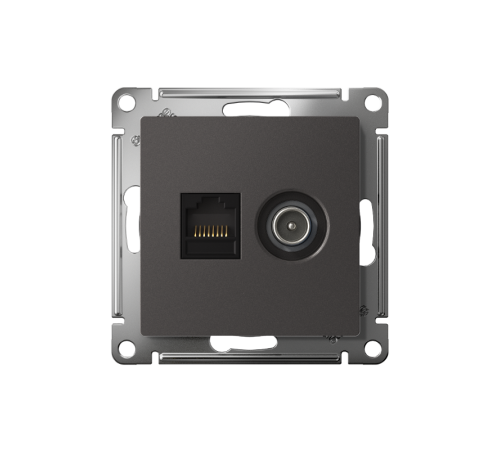 AtlasDesign Базальт Розетка 2-ая TV + компьютерная RJ45, кат. 5Е  ATN001489  SE