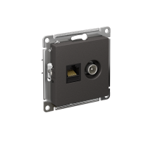 AtlasDesign Базальт Розетка 2-ая TV + компьютерная RJ45, кат. 5Е  ATN001489  SE