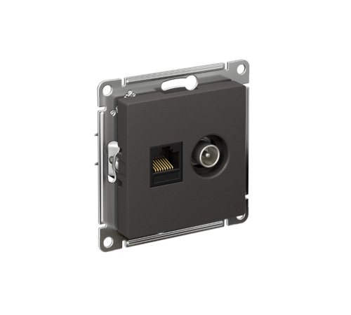 AtlasDesign Базальт Розетка 2-ая TV + компьютерная RJ45, кат. 5Е  ATN001489  SE