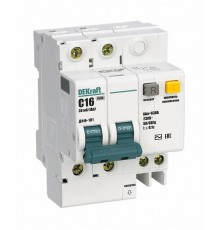 Выключатель автоматический дифференциального тока ДИФ-101 2п 16А C 30мА тип AC (4 мод)  15003DEK  DEKraft