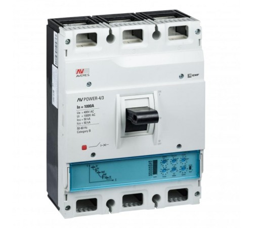 Выключатель автоматический AV POWER-4/3 1000А 50kA ETU2.0  mccb-43-1000-2.0-av  EKF