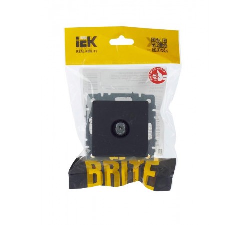 BRITE Розетка TV проходная РТВ10-0-БрГ графит   BR-A10-P-K53  IEK