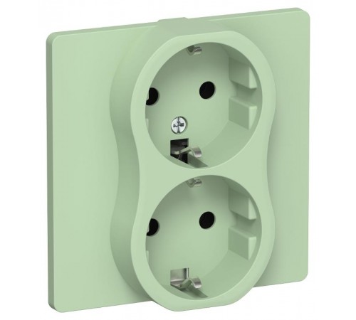 FLITE Розетка 2-ая с заземлением без шторок быстрозажимные клеммы 16А РС12-1-К-ФлФ фисташковый  FI-R21C-16-1-K93  IEK