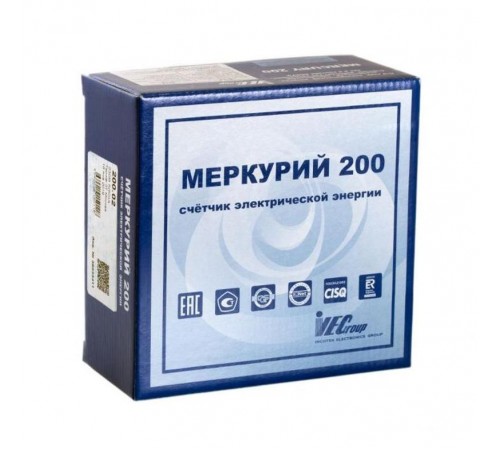 Счетчик Меркурий 200.02 5-60А/220В (мнтар.) ЖКИ (DIN)