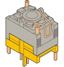 Разъем FIDE-2/4 для цепей расцепителя, с малым кожухом, для установки контактов BRE-T, 2 ряда по 4 полюса  1SNA166877R2500  TE