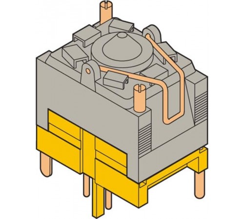 Разъем FIDE-2/4 для цепей расцепителя, с малым кожухом, для установки контактов BRE-T, 2 ряда по 4 полюса  1SNA166877R2500  TE