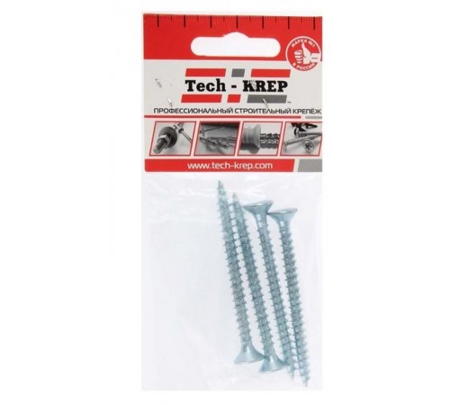 Саморез ШУц 6,0х70 пот. гол. (4 шт) - пакет ( 0,036 кг)  102457  Tech-KREP