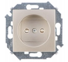 Simon 15 Шампань Розетка б/з со шторками, 16А 250В, винт. зажим  1591444-034  Simon