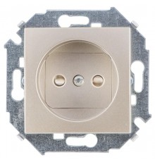 Simon 15 Шампань Розетка б/з со шторками, 16А 250В, винт. зажим  1591444-034  Simon