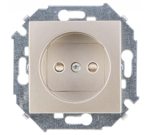 Simon 15 Шампань Розетка б/з со шторками, 16А 250В, винт. зажим  1591444-034  Simon