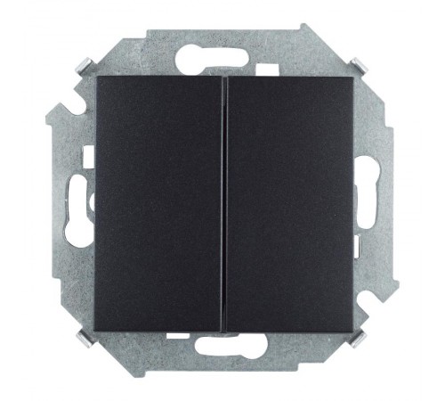 Simon 15 Графит Выключатель 2-кл проходной, 16А 250В, винт. зажим  1591397-038  Simon