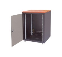 Шкаф напольный WZ-4317-01-03-161 серии SJB,(19"),15U,737x600х500мм,стекл.дверь,черн.(RAL 9005),столешница Calvados,нагр.38кг собр.  36111  Zpas