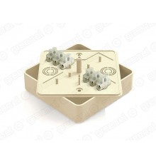 Коробка распределительная для о/п 100х100х29мм с клеммной колодкой ЗВИ-10 (2,5-6мм2) 6 клемм, IP40, цвет -СЛОНОВАЯ КОСТЬ (42шт)  GE41219-02  GREENEL