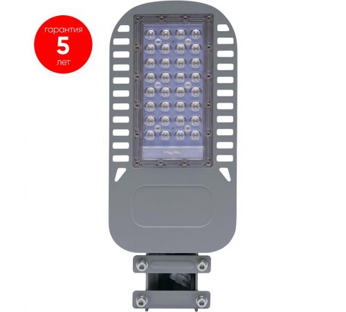 Светодиодный уличный консольный светильник SP3050 30W 5000K 230V, серый  41262  Feron