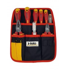 Набор диэлектрических отверток, пасатижи, бокорезы, нож для снятия изоляции, отвертка тестеро, 9 шт  41399504  Felo