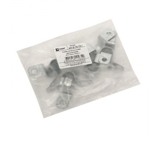 Скоба металлическая двухлапковая СМД d14-15мм (10шт.) PROxima  sm-2-14-15-r  EKF