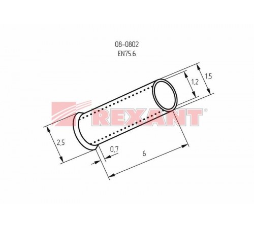 Наконечник штыревой втулочный L-6 мм 0.75 мм (НШВ 0.75-6/НГ 0.75-6)  08-0802  REXANT