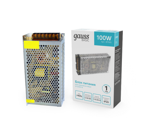 Блок питания Basic 12V 100W IP20 1/50  BT505  Gauss