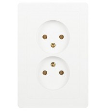 Розетка Intro Style 7-204-01 двойная без заземления 2х2P, 16А-250В, IP20, СУ, белый   Б0060641  Intro