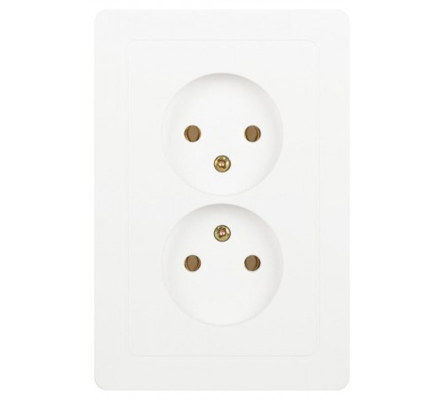 Розетка Intro Style 7-204-01 двойная без заземления 2х2P, 16А-250В, IP20, СУ, белый   Б0060641  Intro